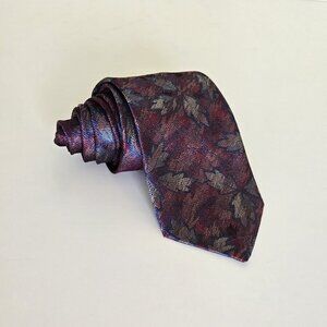 Yves Saint Laurent Tie Floral Linen Silk Timeless Italy Designer W3 L56 Preppy